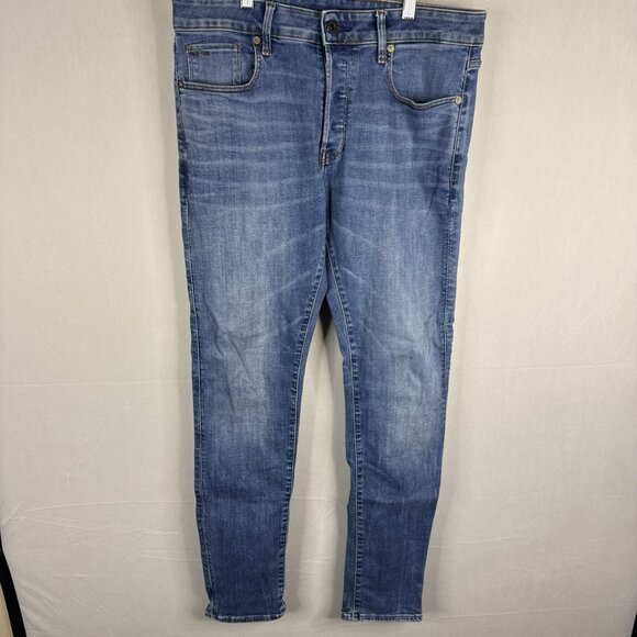 G-Star RAW 3301 Slim Jeans Men’s 32x32 Medium Wash Stretch Denim - Picture 2 of 9